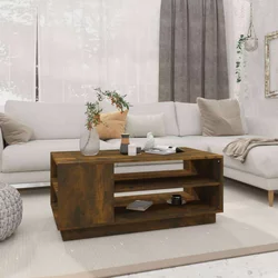 Den Klubska mizica dimljeni hrast 102x55x43 cm iverna plošča