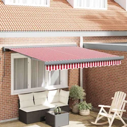 Povlačivi tende Crvena i bijela 300 x 250 cm Platno i Aluminij