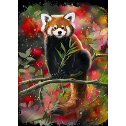 Alipson Puzzle Panda rdeča na veji 1000 kosov