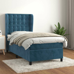 Den Box spring postelja z vzmetnico temno modra 80x200 cm ža