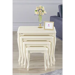 Hanah Home set od 4 umetnutih stočića Roma Avangart, krem