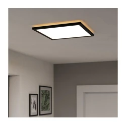 Eglo 901456-LED Plafonsko svetlo za kupatilo ROVITO-R 17,6W/230V 39x39cm IP44 crno + daljinski upravljač