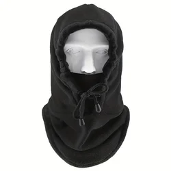 Zimska fleece kapica s kapuljačom - Crna KP36869