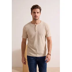 Trendyol Muška majica Tmnss26Ts00036, Bež