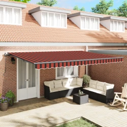 vidaXL Ročna retraktibilna tenda oranžna in rjava 500x300 cm