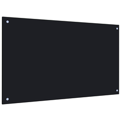 Kuhinjska zaštita od prskanja crna 100 x 60 cm kaljeno staklo