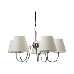 ByRydens 4202720-6510 - Luster na sajli LYNF 5xE14/8W/230V hrom/bela