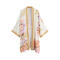Next Kimono kremna/med/roza