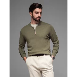 Ombre Mens knitted sweater with structured dots - navy blue