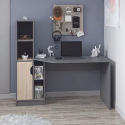 Hanah Home radni sto Viora, 150 cm, antracit / orah