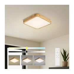 Brilagi - LED prigušiva svjetiljka WOODLINE SQUARE LED/48W/230V hrast 40x40 cm + daljinski upravljač