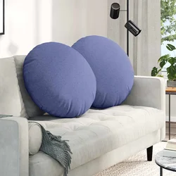 Jastučići za sjedenje 2 pcs Traper plava O60 x 21 cm tkanina