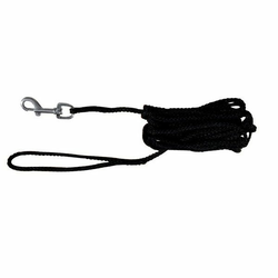 Pleten povodec za pse, črn - 15m