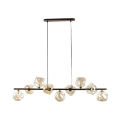 Luster na sajli LAVA 9xG9/8W/230V bronza/dimljeni bež