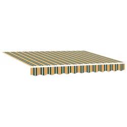 Skrovita tenda Zelena i žuta 300 x 250 cm Poliester i čelik