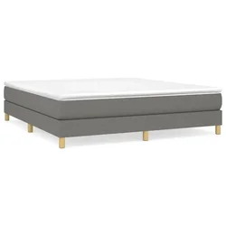 Vidaxl Box spring postelja z vzmetnico temno siva 160x200 cm blago