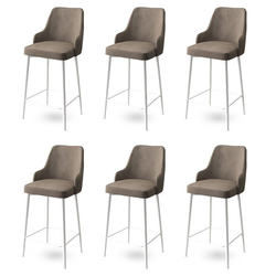 Hanah Home Set barskih stolica Enox, 6 komada, Bež-beli