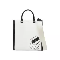 Karl Lagerfeld Ročna torbica Ikon Choupette  črna / bela