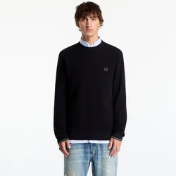 Pulover FRED PERRY Waffle Stitch Jumper Black M