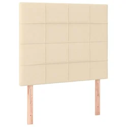 Vidaxl Vzglavje postelje kremne barve 80x5x118/128 cm blago