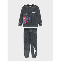 Sinsay - Komplet sa pamukom: crewneck dukserica i jogger pantalone sa printom Spider-Man - crno