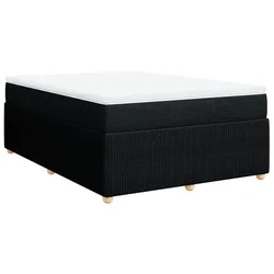 Vidaxl Box spring posteljni z vzmetnico črn 140x190 cm blago