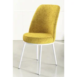 Hanah Home set trpezarijskih stolica Dexa 2 kom, senf žuta tkanina Babyface, bele metalne noge