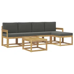 Set vanjskih sofa s jastukom 6 pcs Bijela i antracit