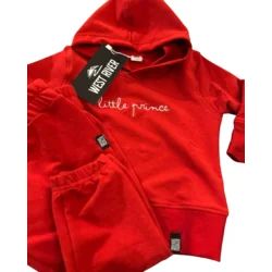West River Komplet trenerka za bebe sa kapuljačom Little prince, Crvena