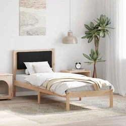Krevetna konstrukcija Crna 80 x 200 cm Čvrsto borovo drvo