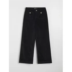 Sinsay - Wide leg somot farmerke - crno