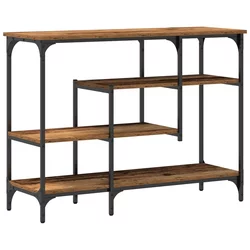 Konzolni stol s policom s pohranom Staro drvo 100 x 35 x 75 cm