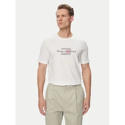 TOMMY HILFIGER Majica Flag Graphic  rdeča / črna / bela