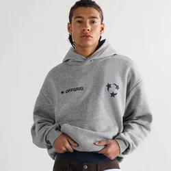 Cropp - Dukserica sa kapuljačom i printom - light grey
