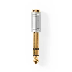 NEDIS CAGC23930ME Stereo Audio Adapter, 6.35 mm Muski, 3.5 mm Zenski, Gold Plated, Metal, Siva