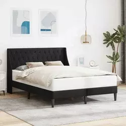 Krevetna konstrukcija s uzglavljem Crna 140 x 190 cm Baršun