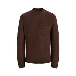JACK & JONES Pulover JORSALAMANCO temno rjava