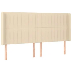 Vidaxl Vzglavje z ušesi krem 183x16x118/128 cm blago