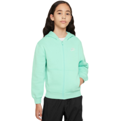 Dječji sportski pulover Nike Club Fleece Full-Zip Hoodie - emerald rise/white