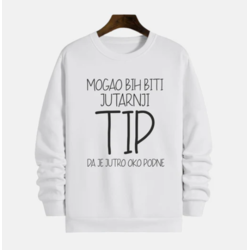 MAFIMI Muški duks Mogao bih biti jutarnji TIP, Beli