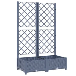 Vrtna žardinjera s rešetkom plavo-siva 80x40x121,5 cm PP