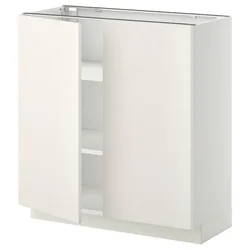 METOD Podni element s policama/2 vrata, bela/Veddinge bela, 80x37 cm