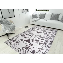 Conceptum Hypnose Tepih Ada Gönül -AL 377, 140x190 cm, Antracit-beli