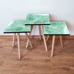 Hanah Home Set klub stočića 3Shp375, 3 komada, Šarena