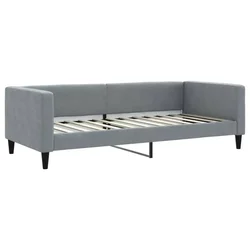 Vidaxl Raztegljiva postelja svetlo siva 90x200 cm blago