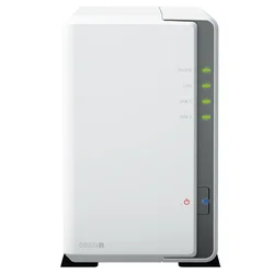 Synology DS223j, Tower, 2-bays 3.5 SATA HDD/SSD, CPU 4-core 1.7 GHz; 1 GB DDR4 non-ECC; 1 x RJ-45 1GbE LAN Port; 2 x USB 3.2 Gen1; ; 0.88 kg; 2yr warranty