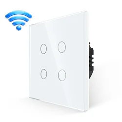 BingoElec Četvoropolni WiFi touch prekidač, Beli