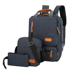 Ranac za laptop set 3u1 ranac i dve torbice plavi 15.6