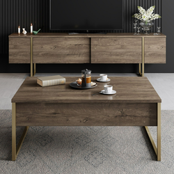HANAH HOME Set za dnevnu sobu Luxe Set Walnut Gold