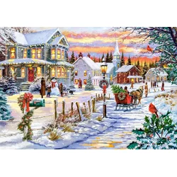 Castorland - Puzzle Božično drevo prihaja - 1 000 kosov